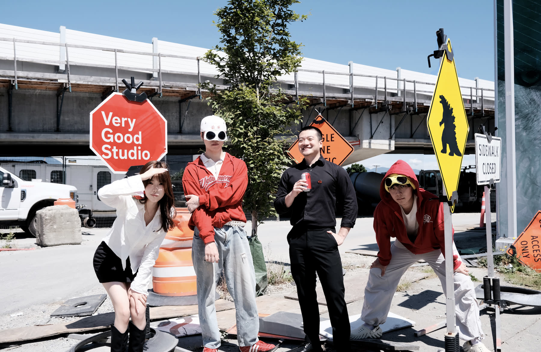 Very Good Studio Inc. team outside the studio